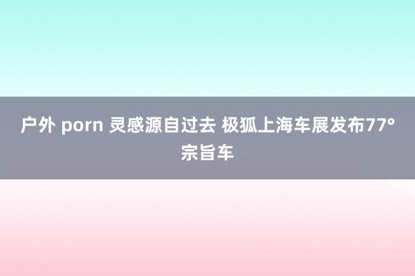 户外 porn 灵感源自过去 极狐上海车展发布77°宗旨车
